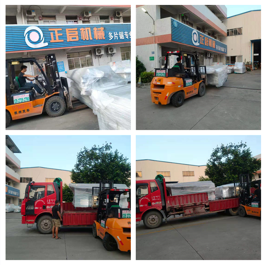 2021年6月18日發(fā)往江蘇無(wú)錫市宜興市-ZQ2400型木板齊頭分?jǐn)噤?自動(dòng)分片上料架