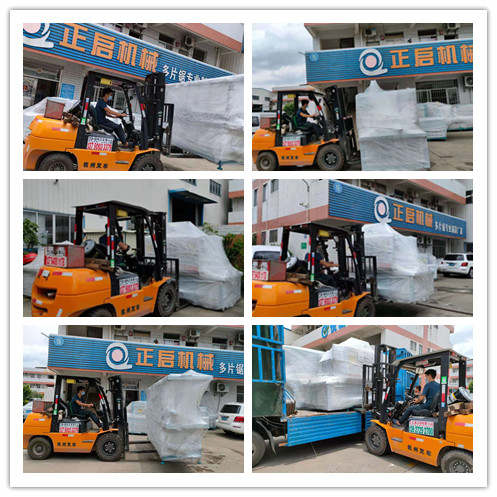 2021年7月1日發(fā)往佛山市順德區(qū)北滘鎮(zhèn)-ZQ300方木多片鋸、動(dòng)力滾輪進(jìn)出料架