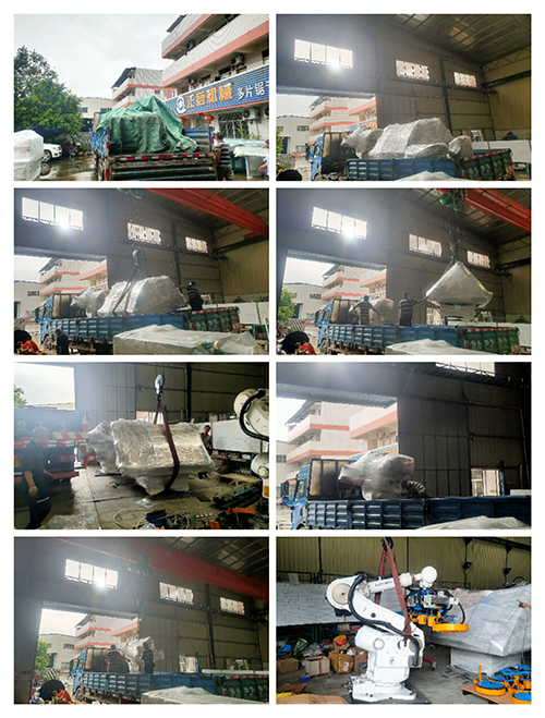 2023年9月7日發(fā)廣東省四會(huì)市下茆鎮(zhèn)-全自動(dòng)釘托盤機(jī)器人、雙面旋轉(zhuǎn)工作臺(tái)